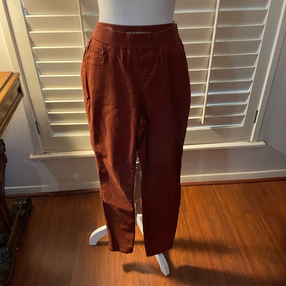 Sound Style Lucy Pull On legging pant petite small platinum stretch orange rust - Picture 3 of 16